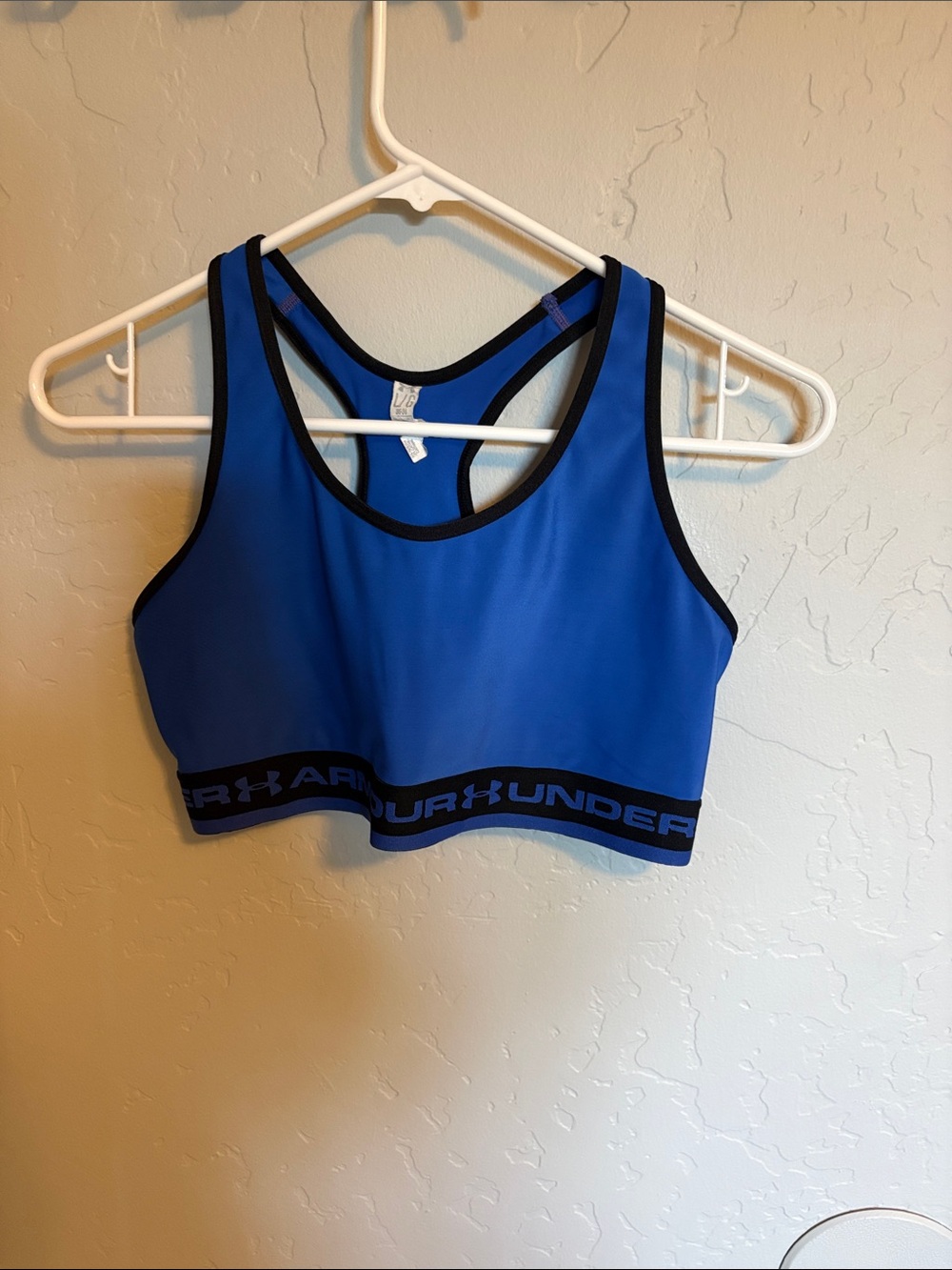Under Armour Royal Blue Racerback Sports Bra with Black Trim